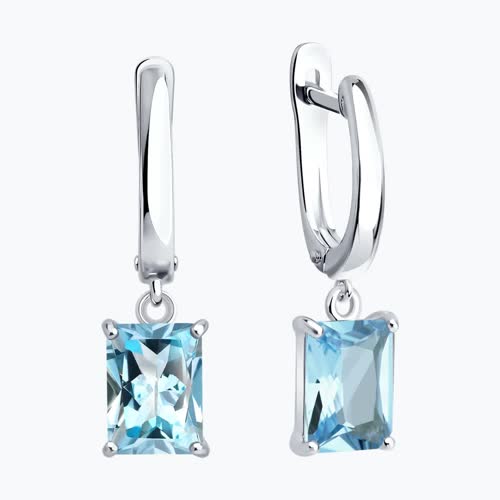 Серьги из серебра с топазами из серебро — вид 2