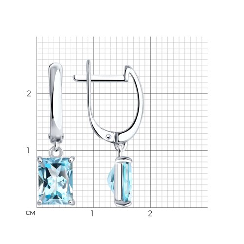 Серьги из серебра с топазами из серебро — вид 5