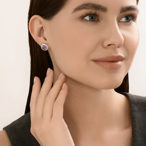 Серьги из серебра с аметистами и фианитами из серебро — вид 4