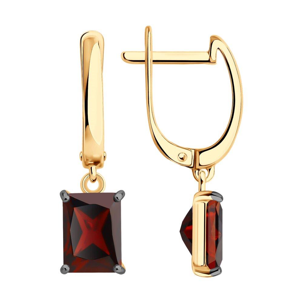 Серьги из золочёного серебра с гранатами - видео на модели