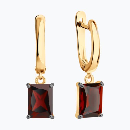 Серьги из золочёного серебра с гранатами из серебро — вид 2