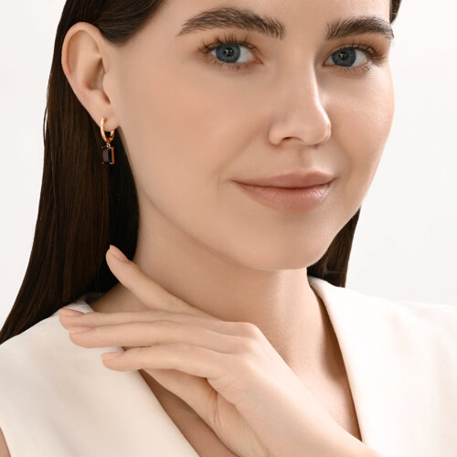 Серьги из золочёного серебра с гранатами из серебро — вид 4