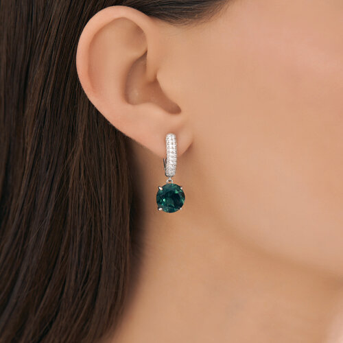 Серьги из серебра с кварцами и фианитами из серебро — вид 3