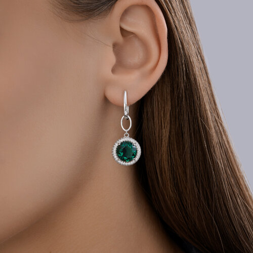 Серьги из серебра с кварцами и фианитами из серебро — вид 3