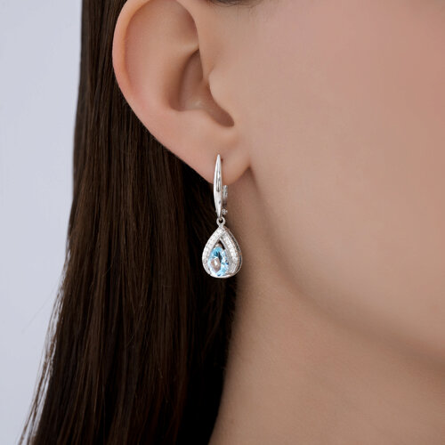 Серьги из серебра с топазами и фианитами из серебро — вид 3