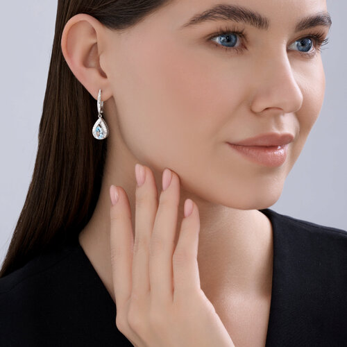 Серьги из серебра с топазами и фианитами из серебро — вид 4