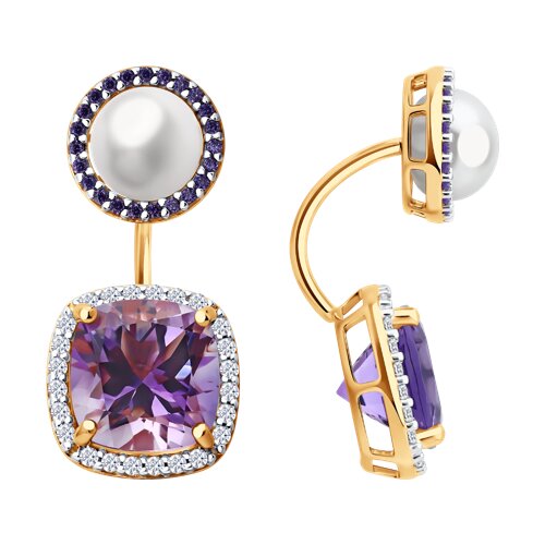 Серьги из золочёного серебра с миксом камней - видео