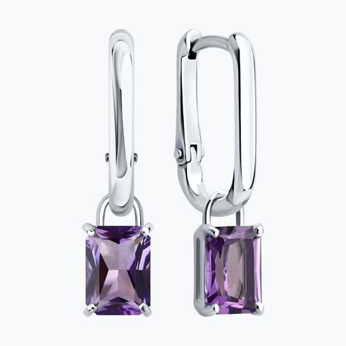 Серьги из серебра с аметистами из серебро — вид 2
