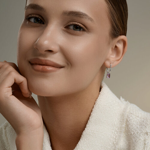 Серьги из серебра с аметистами из серебро — вид 4