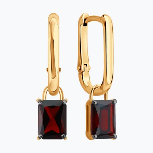 Серьги из золочёного серебра с гранатами из серебро — вид 2