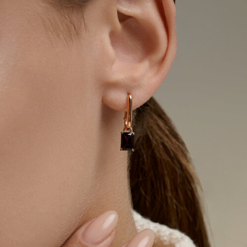 Серьги из золочёного серебра с гранатами из серебро — вид 3