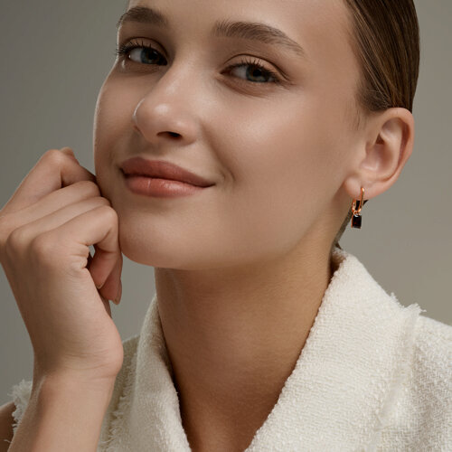 Серьги из золочёного серебра с гранатами из серебро — вид 4