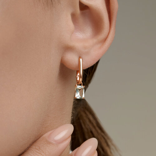 Серьги из золочёного серебра с празиолитом из серебро — вид 3