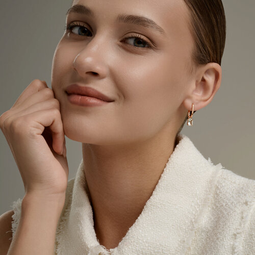 Серьги из золочёного серебра с празиолитом из серебро — вид 4