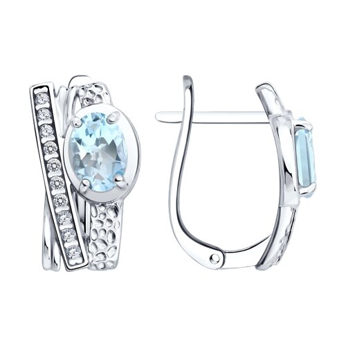 Серьги из серебра с топазами и фианитами - видео