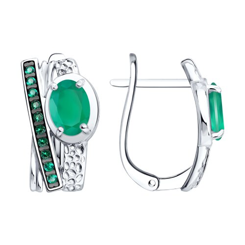 Серьги из серебра с агатами и фианитами - видео