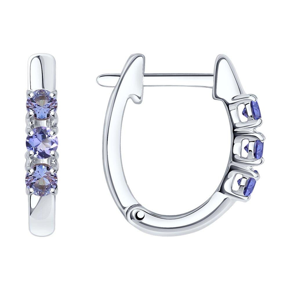 Серьги из серебра с танзанитами - видео