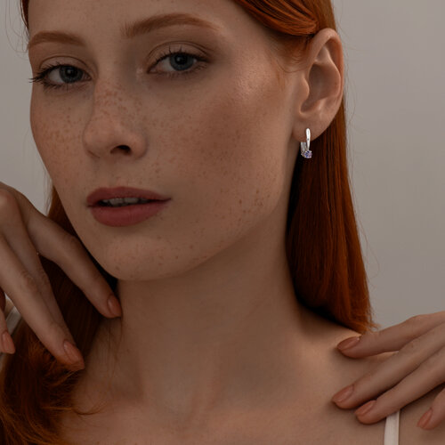 Серьги из серебра с танзанитами из серебро — вид 3