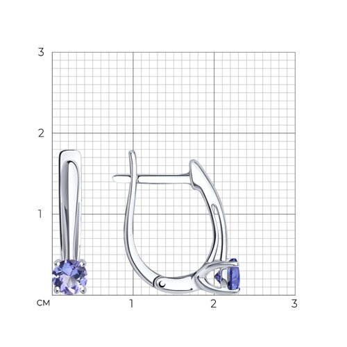 Серьги из серебра с танзанитами из серебро — вид 4