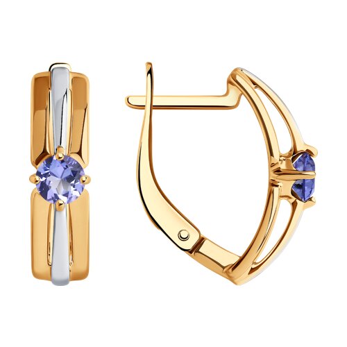 Серьги из золочёного серебра с танзанитами - видео на модели