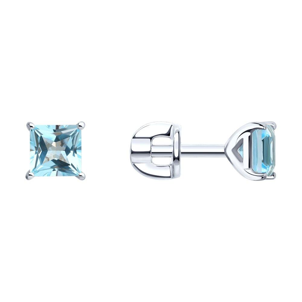 Серьги из серебра с топазами - видео на модели