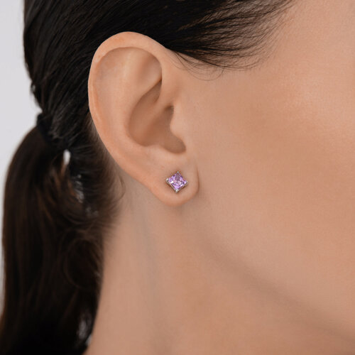 Серьги из серебра с аметистами из серебро — вид 3