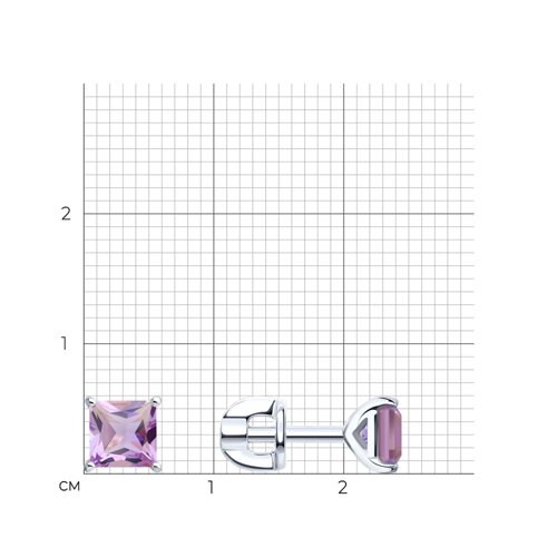 Серьги из серебра с аметистами из серебро — вид 4