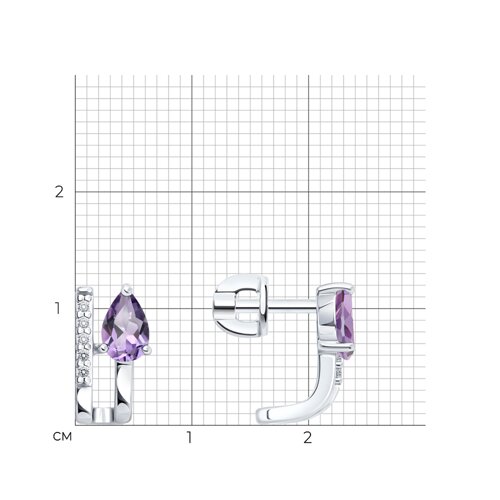 Серьги из серебра с аметистами и фианитами из серебро — вид 5