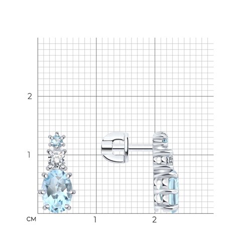 Серьги из серебра с топазами и фианитами из серебро — вид 5