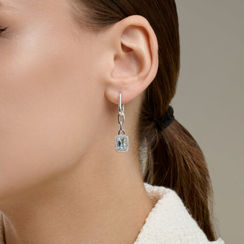 Серьги из серебра с топазами и фианитами из серебро — вид 4