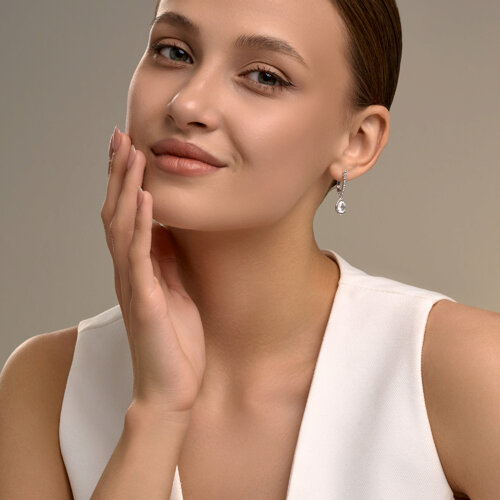 Серьги из серебра с горным хрусталем из серебро — вид 4