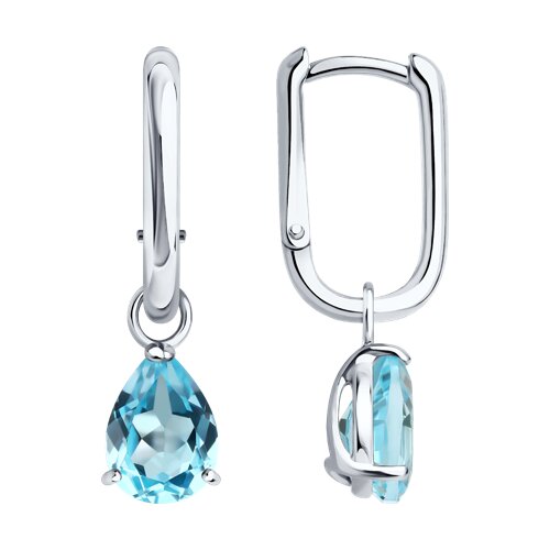 Серьги из серебра с топазами - видео на модели