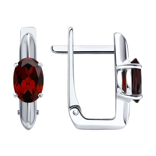 Серьги из серебра с гранатами - видео на модели