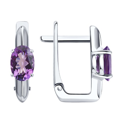 Серьги из серебра с аметистами - видео на модели