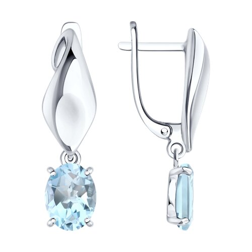 Серьги из серебра с топазами - видео на модели