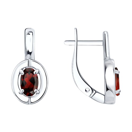 Серьги из серебра с гранатами - видео на модели