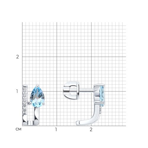 Серьги из серебра с топазами и фианитами из серебро — вид 3