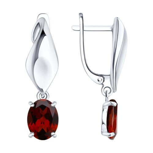 Серьги из серебра с гранатами - видео на модели