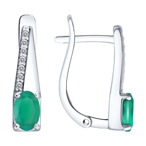 Серьги из серебра с агатами и фианитами - видео на модели