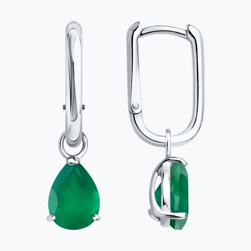 Серьги из серебра с агатами - видео на модели