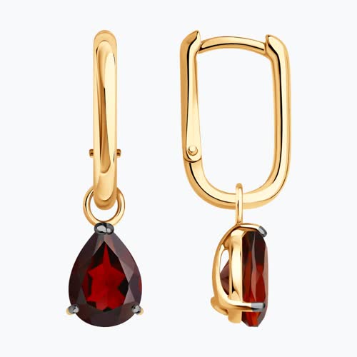 Серьги из серебра с гранатами - видео на модели