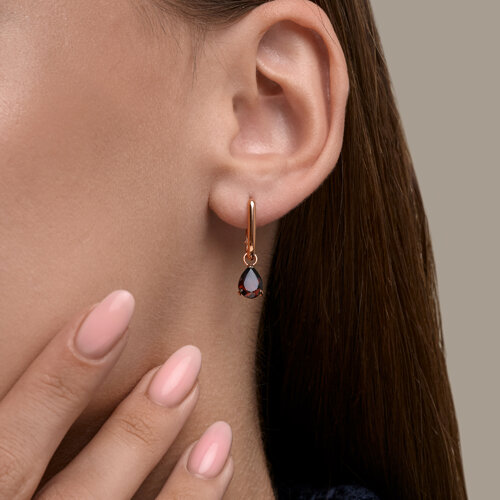 Серьги из серебра с гранатами из серебро — вид 3