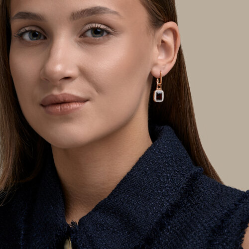 Серьги из золочёного серебра с гранатами и фианитами из серебро — вид 4