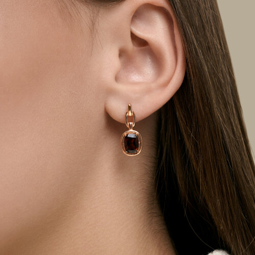 Серьги из золочёного серебра с гранатами из серебро — вид 2