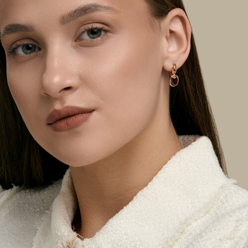 Серьги из золочёного серебра с гранатами из серебро — вид 3