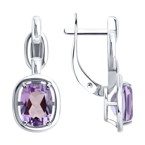 Серьги из серебра с аметистами - видео