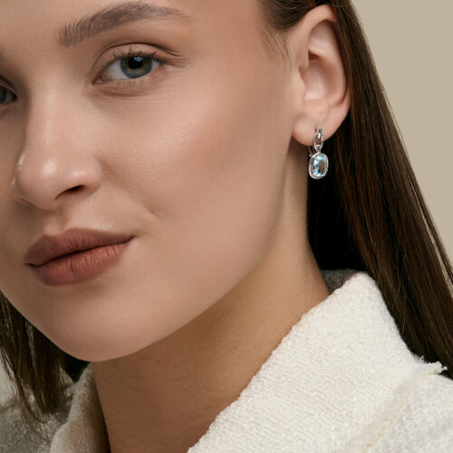 Серьги из серебра с топазами из серебро — вид 3