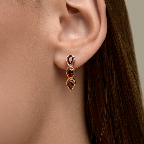 Серьги из золочёного серебра с гранатами из серебро — вид 3