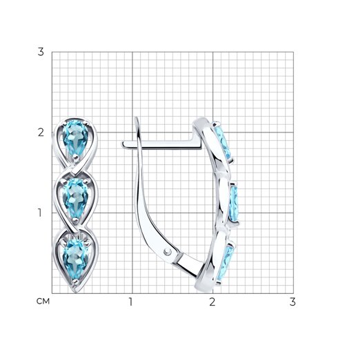 Серьги из серебра с топазами из серебро — вид 5