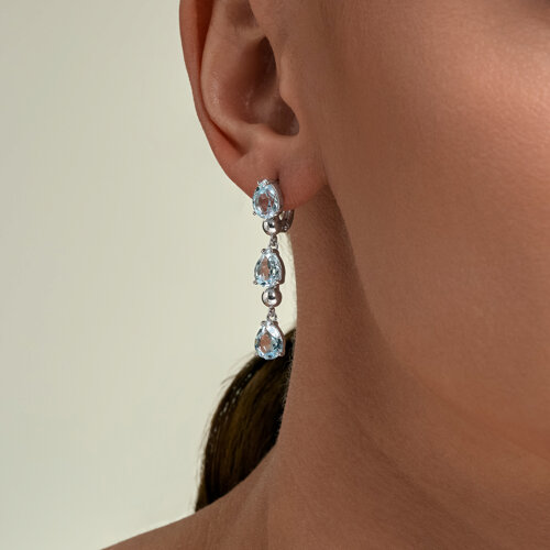 Серьги из серебра с топазами из серебро — вид 2